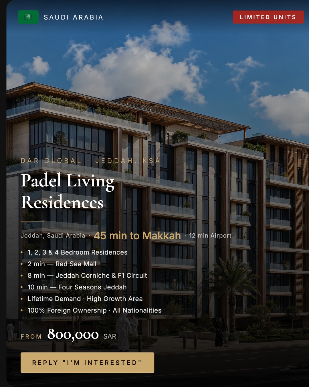 Padel Living Residences — Jeddah, Saudi Arabia · Dar Global